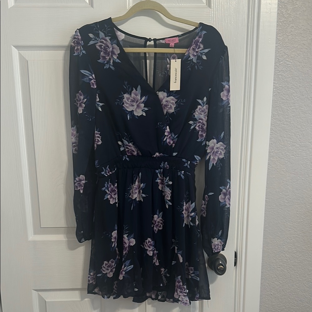 Francesca's Collections Blue and Purple Midi Dress